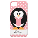 De roze Liefde van de Pinguïn iPhone 5 Hoesje