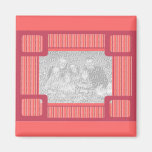 de roze magneet van de strepensjabloon