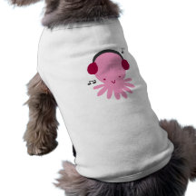 De roze Octopus van Hoofdtelefoons Honden Shirt