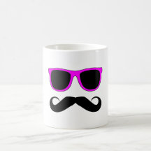 De roze Retro Snor van Glazen Koffie Beker