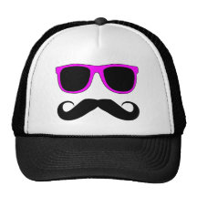 De roze Retro Snor van Glazen Petten Met Netje
