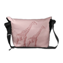 De roze Schets van de Giraf Courier Bag