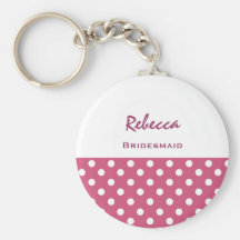 De Roze Stippen van het bruidsmeisje KC06 Sleutel Hanger