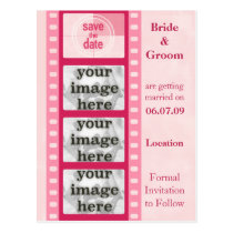 De roze Strook van de Film bewaart de Briefkaarten briefkaarten
