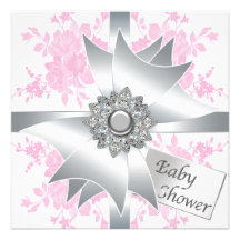 De roze Uitnodigingen van het Baby shower van het 