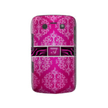 De roze Witte Gestreepte Strepen van het Damast Blackberry Bold Case