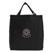 De roze Zak van het Bolsa van de Vakantie van de S Geborduurde Boodschappentas