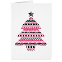 De roze & Zwarte Kerstboom van het Lapwerk Kaarten