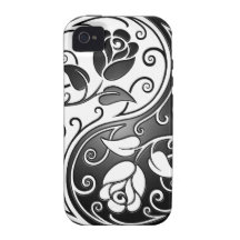 De Rozen van Yang van Yin, vast Case-Mate iPhone 4 Hoesjes