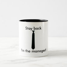 De rug van het verblijf, ben ik de manager! koffie bekers