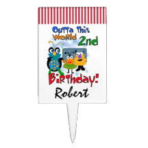 De ruimte Cake Topper van de Verjaardag van Vreemd