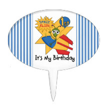 De ruimte Vreemde 1st Cake Topper van de Verjaarda