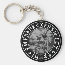 de runeschild van knoopThor op Blk Sleutel Hanger