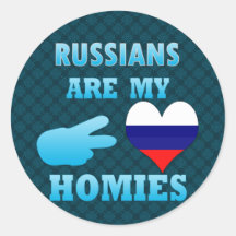 De Russen zijn mijn Homies Ronde Stickers