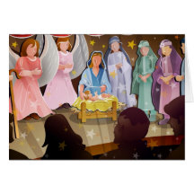 De Scène van de Geboorte van Christus van Kerstmis Kaarten