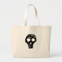 De Schedel van de schets Canvas Tas