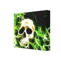 De schedel van Fractalized Stretched Canvas Print