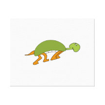 De Schildpad van de cartoon Stretched Canvas Afdruk