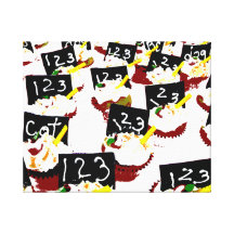 De school duidelijke achtergrond van Cupcakes Canvas Afdrukken