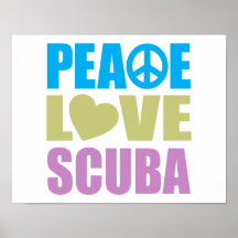 De Scuba-uitrusting van de Liefde van de vrede Afdruk