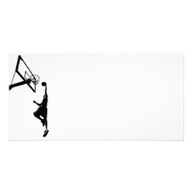 De Slag van het basketbal dompelt Silhouet onder Gepersonaliseerde Fotokaarten