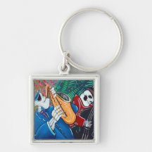 De slechte Band van het Been van Blauw Sleutel Hanger