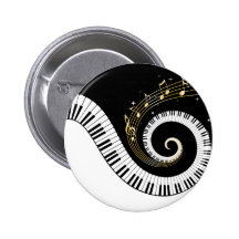 De Sleutels van de piano en de Gouden Knoop van de Speld Buttons