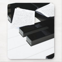 De sleutels van de piano met muziek muis matten