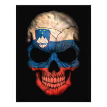 De Sloveense Schedel van de Vlag op Zwarte Persoonlijke Aankondiging