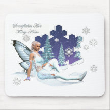 De sneeuwvlokken zijn fee kust mousepad muis mat