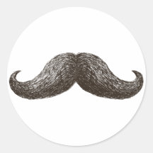 De Snor van La (Licht) Ronde Stickers