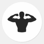 De spieren van Bodybuilding Ronde Sticker