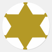 De ster van de sheriff ronde stickers