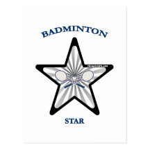 De Ster van het badminton Wens Kaarten