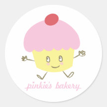 De Sticker van Cupcake van de Bakkerij van de pink