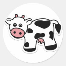 De Sticker van de Koe van de cartoon