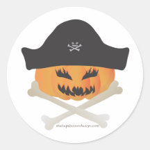 De Sticker van de Pompoen van de Piraat van Hallow