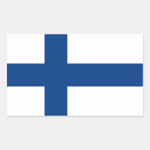 De sticker van de rechthoek met Vlag van Finland
