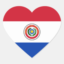 De Sticker van het Hart van de Vlag van Paraguay