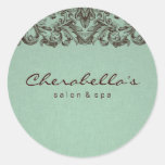 De stickermunt bruine 2 van het linnen Salon spa