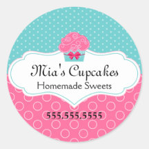 De Stickers van de Bakkerij van Cupcake