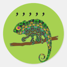 De stickers van het Kameleon van de komma