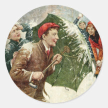 De Strijd van de sneeuwbal Ronde Sticker
