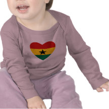 De T-shirt van het Hart van de Vlag van Ghana