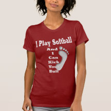 De T-shirt van het softball - ik speel Softball…