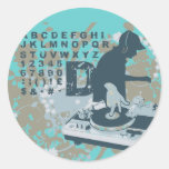 De T-shirts en de Giften van DJ Ronde Stickers