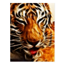 De Tijger van Fractalius Wens Kaart