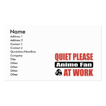 De tranquillité fan d'Anime svp au travail Modèles De Cartes De Visite