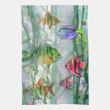 de tropische Handdoek van de Keuken van Fishies Mo