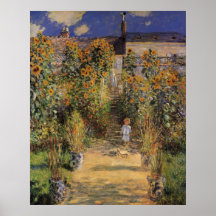 De Tuin van de kunstenaar in Vetheuil door Monet,  Plaat